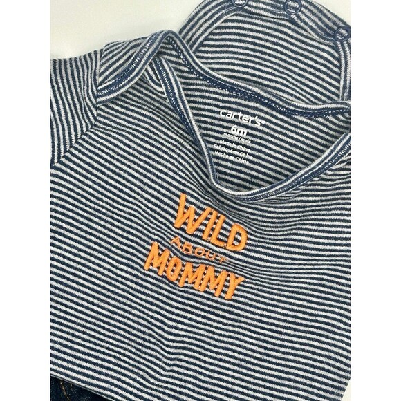 Carter’s Mommy Set Wild About Mommy Blue White Denim (782) - Picture 2 of 2